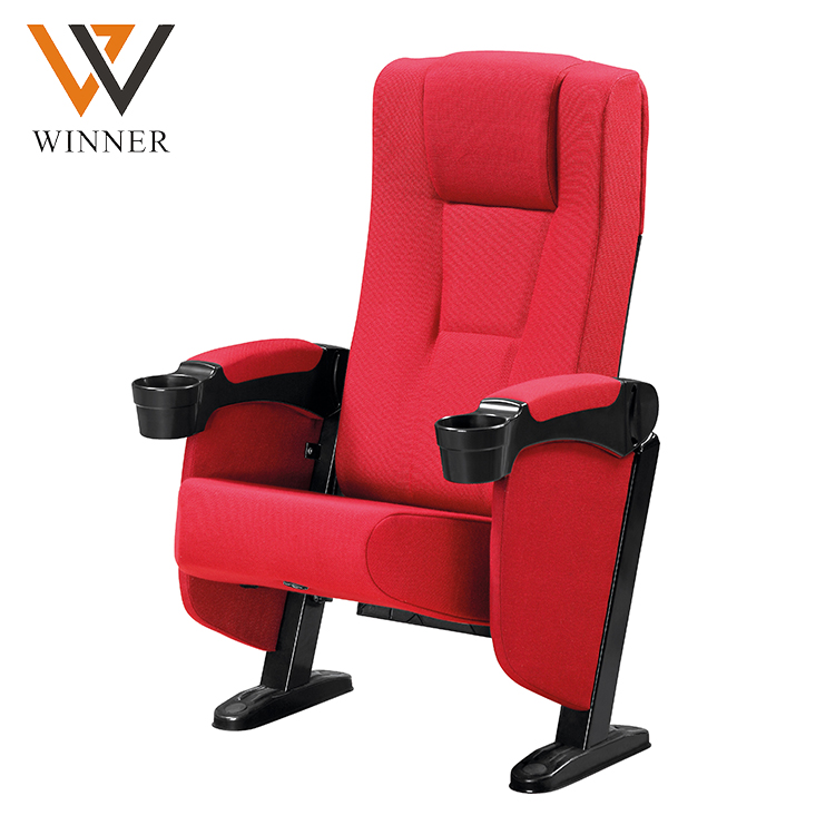 Metal iron reclining vip cinema chair folded 4d home movie theater seating with cup-holder