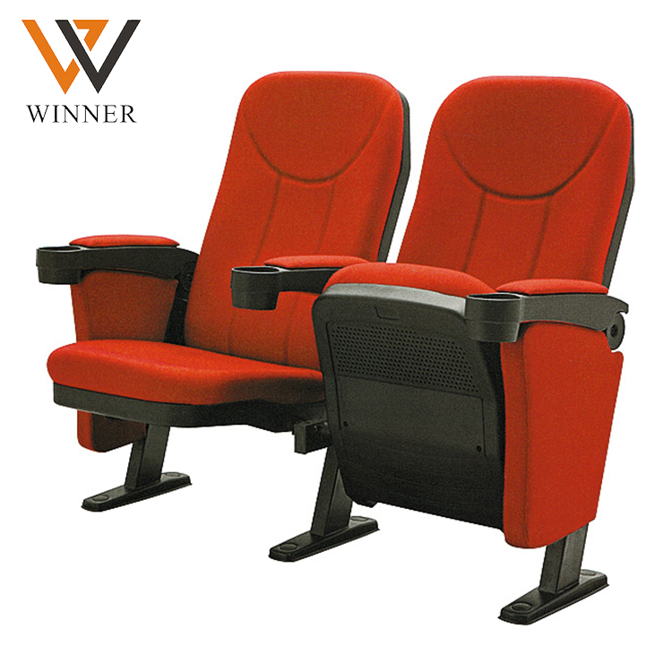 Double seater movie recliner cinema hall seat folded movable chairs church auditorium theater chair