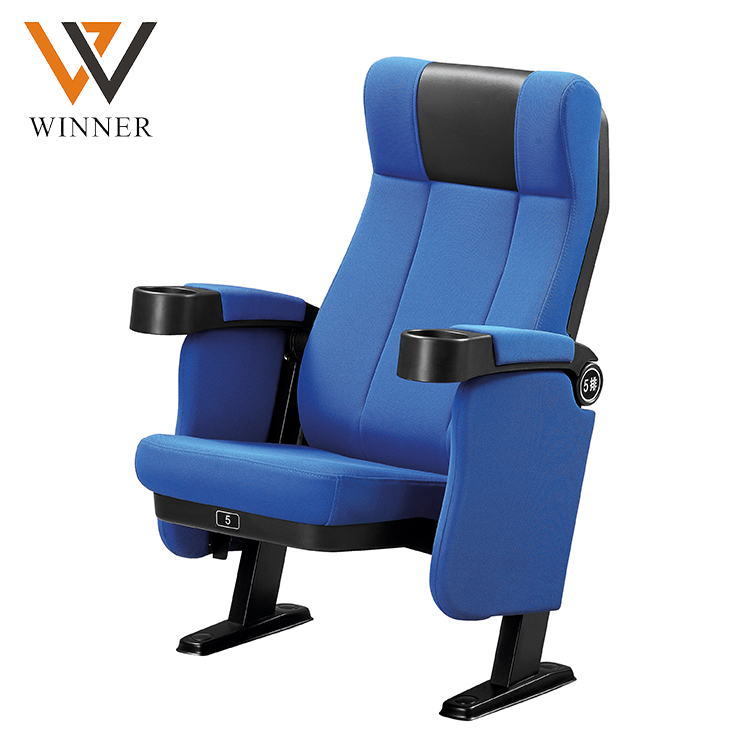 Blue concert hall church theater seating rocking stackable chairs recliner movie auditorium theater chair