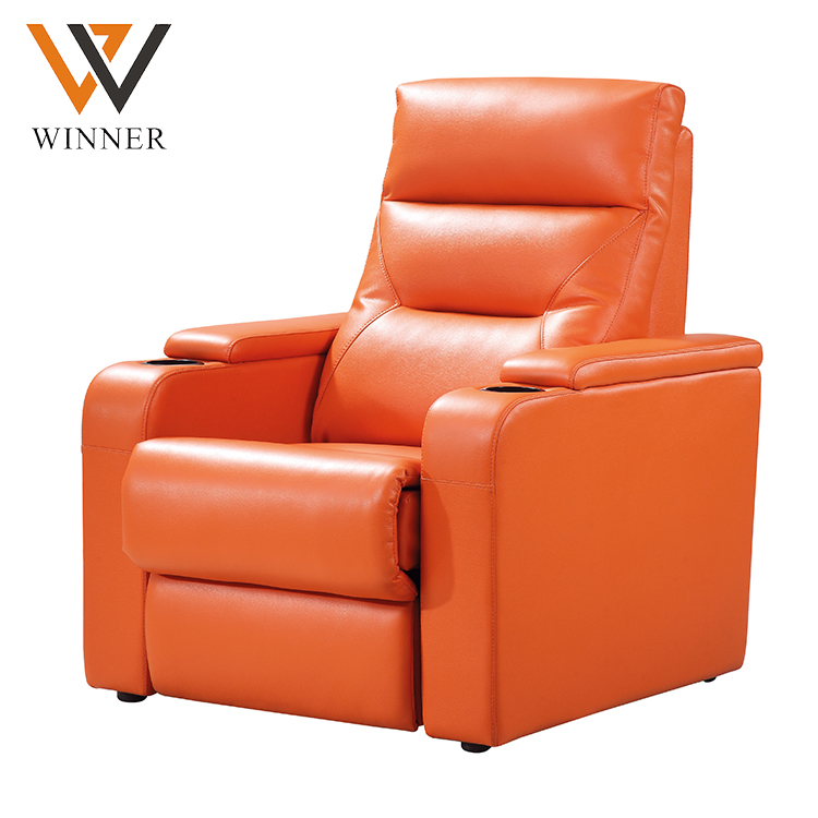 Multi-function Movie concert hall seat chair cinema recliner chairs Genuine leather reclining home cinema seat chair
