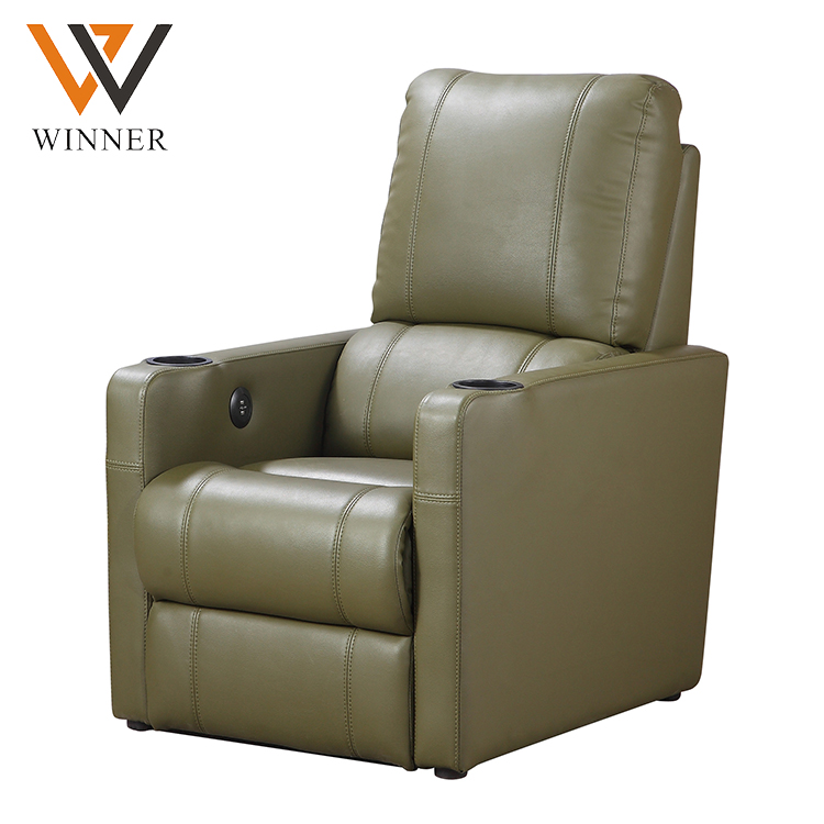 Single seater 3d Genuine leather copy vintage cinema chair Family movie recliner home cinema seating