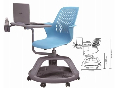 2021 New modern design school university chair with writing pad WX03+03D student chair